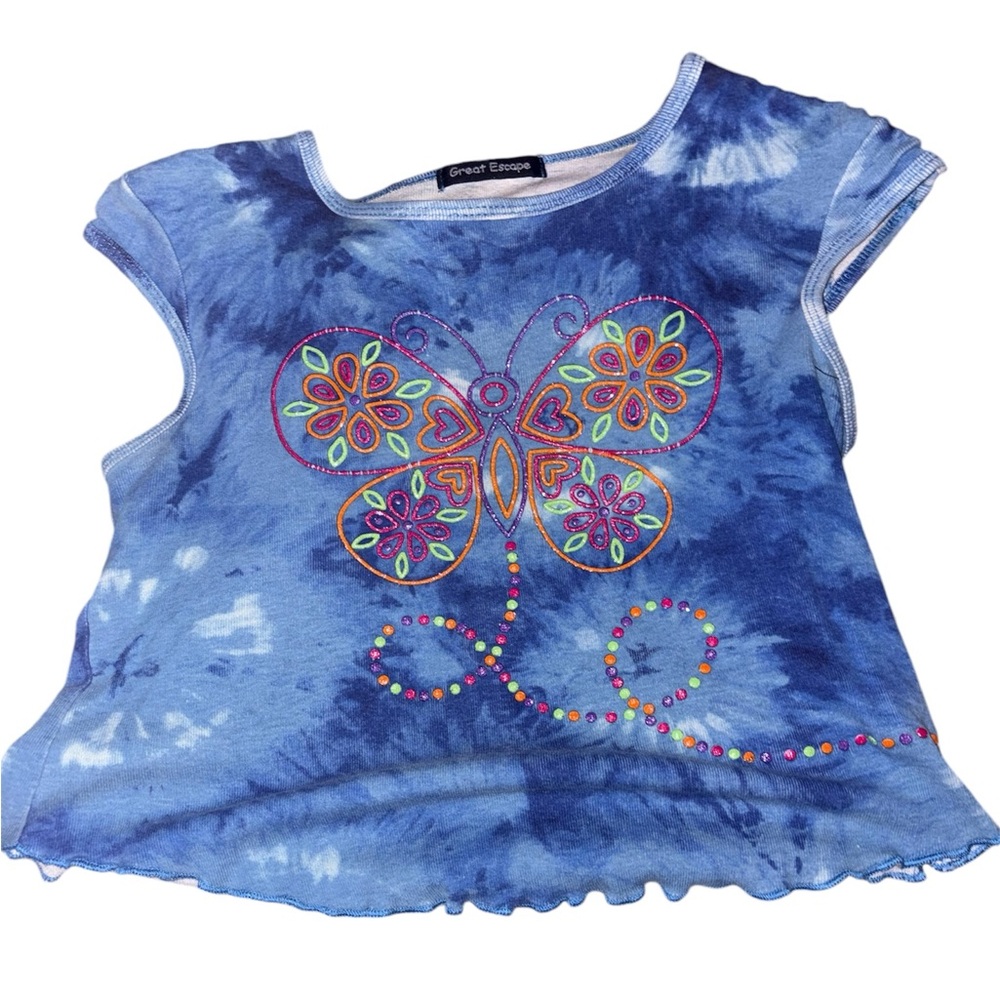 A y2k styled butterfly crop top.